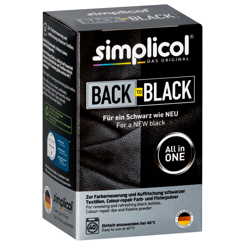 Simplicol Back to Black Farb- und Fixierpulver Schwarz 400g